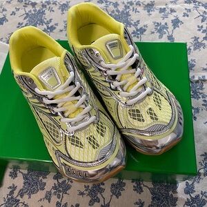 Bottega Veneta Orbit Silver And Yellow Sneakers